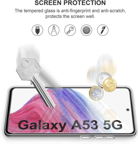 ETUI SAMSUNG GALAXY A53 5G BEZBRAWNE SILIKONOWE PLECKI +2x SZKŁO HARTOWANE