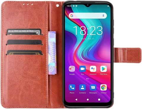 ETUI Z KLAPKĄ DO DOOGEE X96 PRO 6.52" CASE Z ŻÓŁTEJ EKOSKÓRY ELEGANCKI