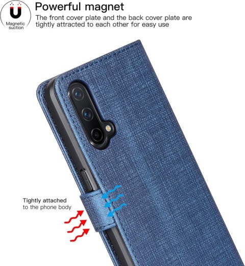 ETUI Z KLAPKĄ ONEPLUS NORD CE 5G 6.43" CASE NIEBIESKI SILIKON I TKANINA