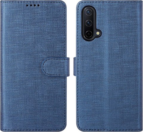 ETUI Z KLAPKĄ ONEPLUS NORD CE 5G 6.43" CASE NIEBIESKI SILIKON I TKANINA