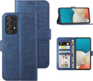 ETUI Z KLAPKĄ SAMSUNG GALAXY A53 5G NIEBIESKIE TEKSTURA MATERIAŁU SM-A5360