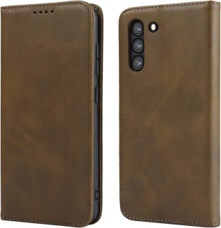 ETUI Z KLAPKĄ SAMSUNG GALAXY S21 FE 5G CASE ZIELONY OLIWKOWY EKOSKÓRA