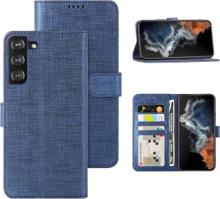 ETUI Z KLAPKĄ SAMSUNG GALAXY S22 CASE NIEBIESKI SILIKON TKANINA SM-S901