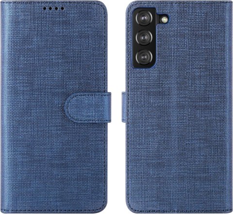 ETUI Z KLAPKĄ SAMSUNG GALAXY S22 CASE NIEBIESKI SILIKON TKANINA SM-S901