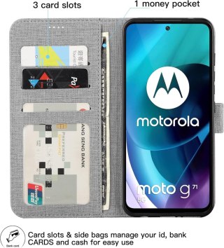 ZAMYKANE ETUI MOTOROLA MOTO G71 5G SZARY CASE Z KLAPKĄ MAGNETYCZNE ZAPIĘCIE