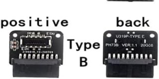 ADAPTER USB 3.0 19PIN/20PIN ZŁĄCZE WTYKOWE TYPE-E NA TYPE-C KĄTOWE