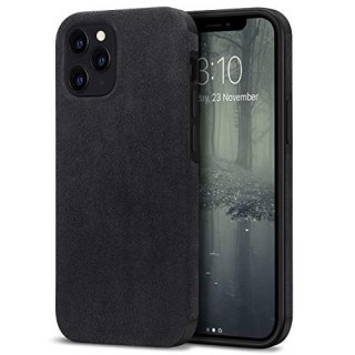 ETUI APPLE IPHONE 12 PRO MAX CZARNY CASE Z ZAMSZEM +SZKŁO HARTOWANE A2342