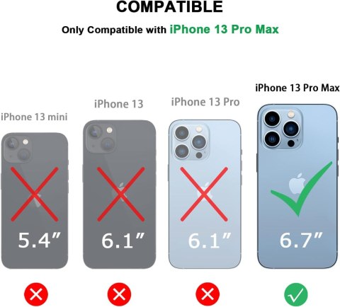 ETUI APPLE IPHONE 13 PRO MAX CZARNY CASE Z FUTERKIEM +SZKŁO HARTOWANE A2484