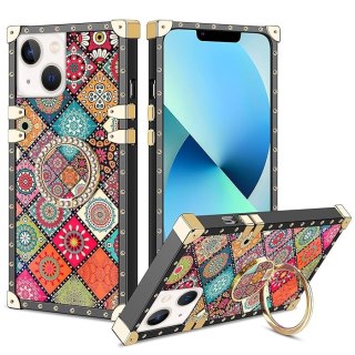 ETUI APPLE IPHONE 13/14 CASE SILIKONOWY MAROKAŃSKIE WZORY MANDALE +RING