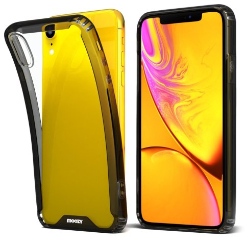 ETUI APPLE IPHONE XR 6.06" CASE SILIKONOWY CIEMNA RAMKA BEZBARWNE PLECKI