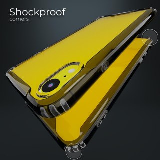 ETUI APPLE IPHONE XR 6.06" CASE SILIKONOWY CIEMNA RAMKA BEZBARWNE PLECKI