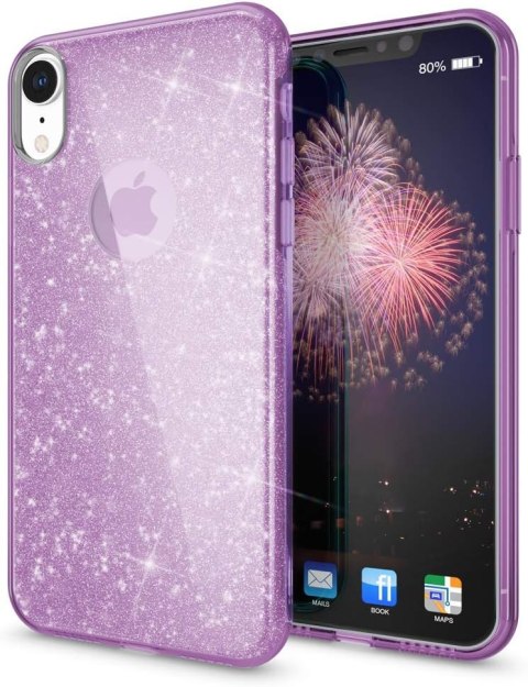 ETUI APPLE IPHONE XR 6.06" CASE SILIKONOWY FIOLETOWY BROKATOWY GLITTER