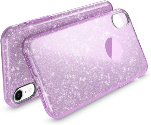 ETUI APPLE IPHONE XR 6.06" CASE SILIKONOWY FIOLETOWY BROKATOWY GLITTER