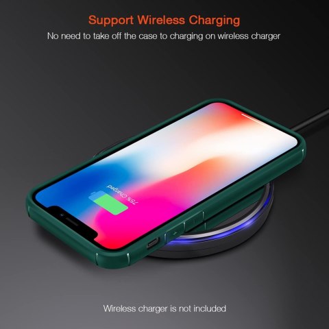 ETUI APPLE IPHONE XR ZIELONA RAMKA PRZEZROCZYSTE PLECKI +SZKŁO HARTOWANE