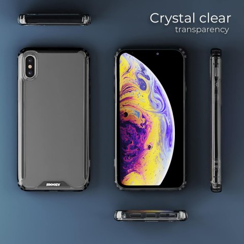 ETUI APPLE IPHONE X/XS CASE SILIKONOWY CIEMNA RAMKA PRZEZROCZYSTE PLECKI