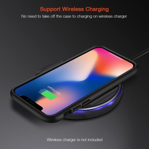 ETUI APPLE IPHONE XS MAX CASE SILIKONOWY CZARNY PÓŁTRANSPARENTNY +SZKŁO