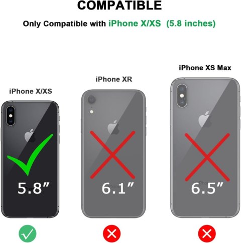 ETUI APPLE IPHONE XS/X PRZEZROCZYSTE PLECKI CZARNA RAMKA +SZKŁO HARTOWANE