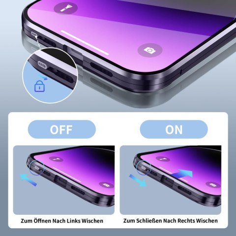 ETUI BUMPER APPLE IPHONE 14 PRO FIOLETOWA RAMKA SOLIDNA +SZKŁO NA APARAT