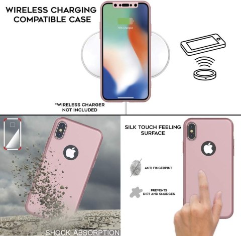 ETUI BUMPER APPLE IPHONE XS MAX CASE NIEBIESKI MATOWY +SZKŁO HARTOWANE