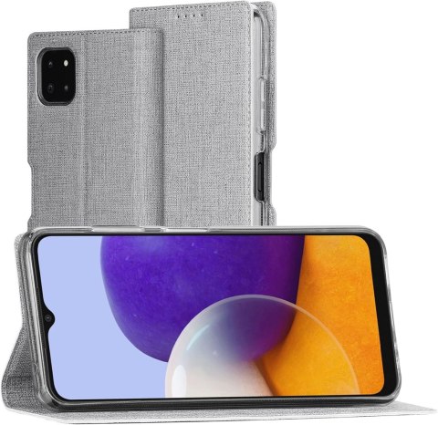 ETUI DO SAMSUNG GALAXY A22 4G CASE ZAMYKANY Z KLAPKĄ SZARY POKROWIEC