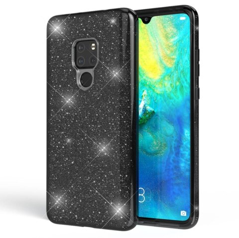 ETUI HUAWEI MATE 20 CASE CZARNY SILIKONOWY BROKATOWY GLAMOUR HMA-L09