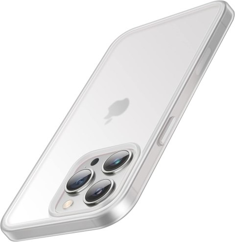 ETUI PLECKI APPLE IPHONE 13 PRO 6.10" BIAŁE PÓŁTRANSPARENTNE MATOWE +SZKŁO