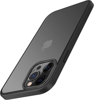 ETUI PLECKI APPLE IPHONE 13 PRO 6.10" CZARNE PÓŁTRANSPARENTNE MATOWE +SZKŁO