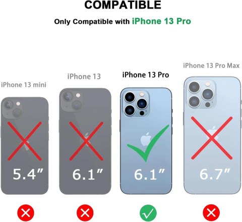 ETUI PLECKI APPLE IPHONE 13 PRO 6.10" CZARNE PÓŁTRANSPARENTNE MATOWE +SZKŁO