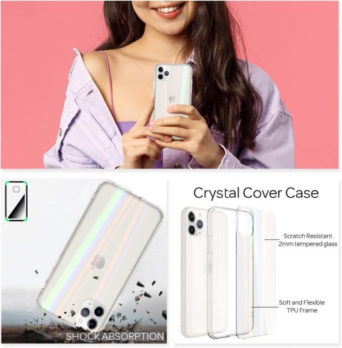 ETUI POKROWIEC DO APPLE IPHONE 11 PRO MAX CASE BEZBARWNE HOLOGRAMOWE PLECKI