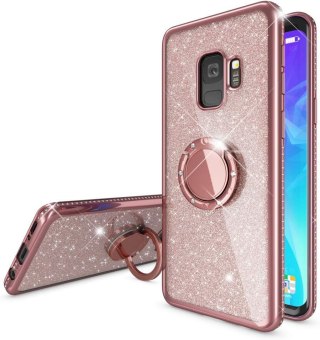 ETUI POKROWIEC DO SAMSUNG GALAXY S9+ RÓŻOWY BROKAT CASE PLECKI SMG9650