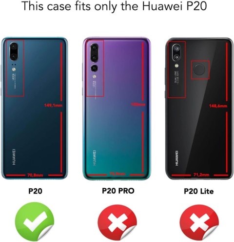 ETUI POKROWIEC DO TELEFONU HUAWEI P20 SOLIDNA WYTRZYMAŁA BEZBARWNA RAMKA