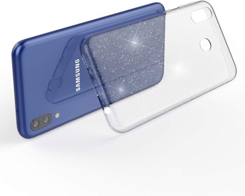 ETUI POKROWIEC SAMSUNG GALAXY M20 SILIKONOWE BŁYSZCZĄCE BEZBARWNE PLECKI