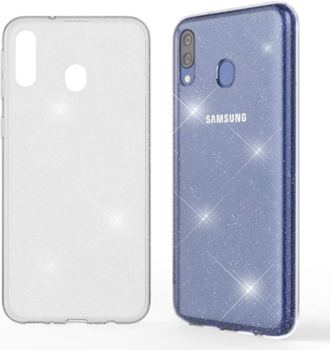 ETUI POKROWIEC SAMSUNG GALAXY M20 SILIKONOWE BŁYSZCZĄCE BEZBARWNE PLECKI