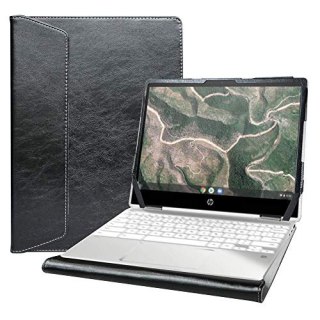 ETUI POKROWIEC Z KLAPKĄ HP CHROMEBOOK X360 12b 12" CASE CZARNY EKOSKÓRA