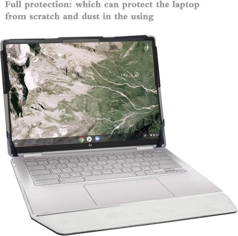 ETUI POKROWIEC Z KLAPKĄ HP CHROMEBOOK X360 12b 12" CASE CZARNY EKOSKÓRA