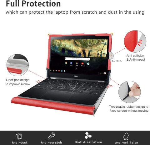 ETUI ZAMYKANE Z KLAPKĄ ACER CHROMEBOOK SPIN 511/311 11.6" CASE CZERWONY