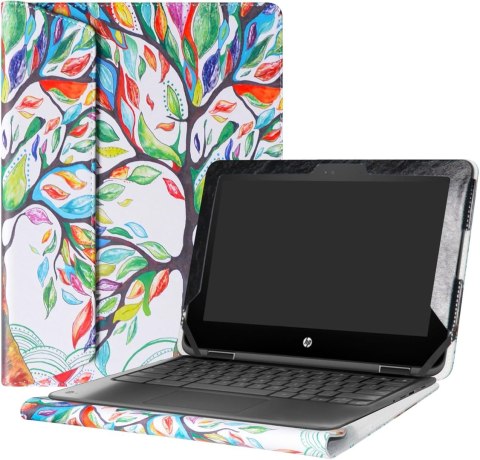 ETUI ZAMYKANE Z KLAPKĄ HP CHROMEBOOK 11.6" CASE WIELOKOLOROWY Z EKOSKÓRY