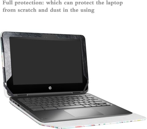 ETUI ZAMYKANE Z KLAPKĄ HP CHROMEBOOK 11.6" CASE WIELOKOLOROWY Z EKOSKÓRY