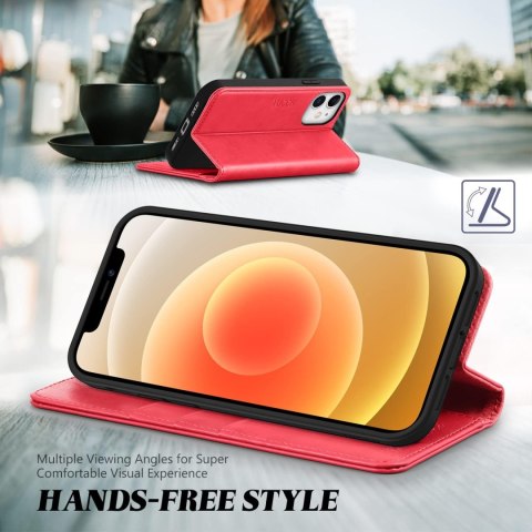 ZAMYKANE ETUI DO APPLE IPHONE 12 MINI CZERWONE RKO SKÓRA A2176