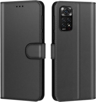 ZAMYKANE ETUI Z KLAPKĄ XIAOMI REDMI NOTE 11/NOTE 11S CZARNE MOCNE ZAPIĘCIE