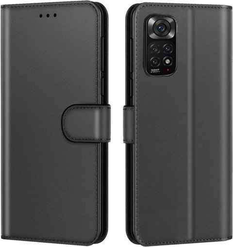 ZAMYKANE ETUI Z KLAPKĄ XIAOMI REDMI NOTE 11/NOTE 11S CZARNE MOCNE ZAPIĘCIE