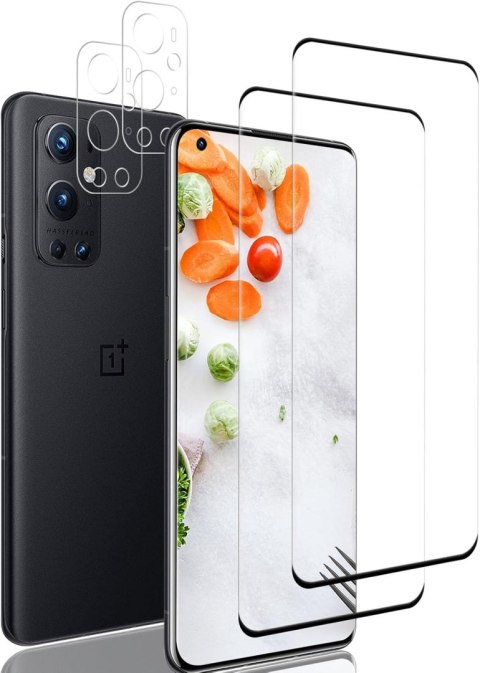 2x SZKŁO HARTOWANE 9H ONEPLUS 9 PRO ZAOKRĄGLONE BOKI + 2X OCHRONA APARATU