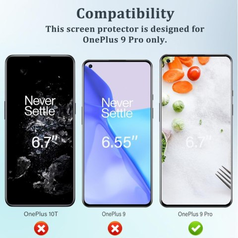 2x SZKŁO HARTOWANE 9H ONEPLUS 9 PRO ZAOKRĄGLONE BOKI + 2X OCHRONA APARATU