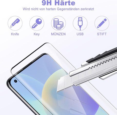 2x SZKŁO HARTOWANE 9H ONEPLUS 9 PRO ZAOKRĄGLONE BOKI + 2X OCHRONA APARATU