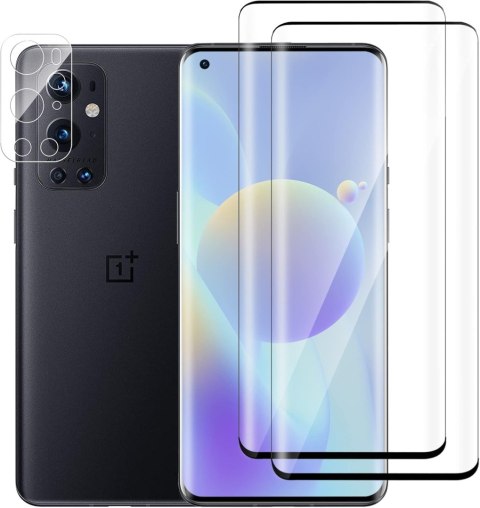 2x SZKŁO HARTOWANE 9H ONEPLUS 9 PRO ZAOKRĄGLONE BOKI + OCHRONA APARATU