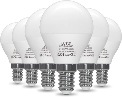 6x ŻARÓWKA LED E14 G45 5W CHŁODNA BIEL 6500K 450lm