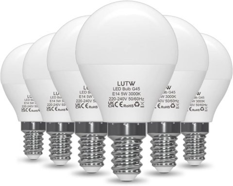 6x ŻARÓWKA LED E14 G45 5W CIEPŁA BIEL 3000K 450lm