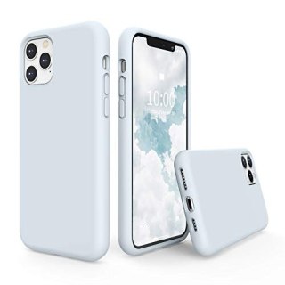 ETUI APPLE IPHONE 11 PRO MAX SILIKONOWE NIEBIESKIE Z WYŚCIÓŁKĄ Z MIKROFIBRY