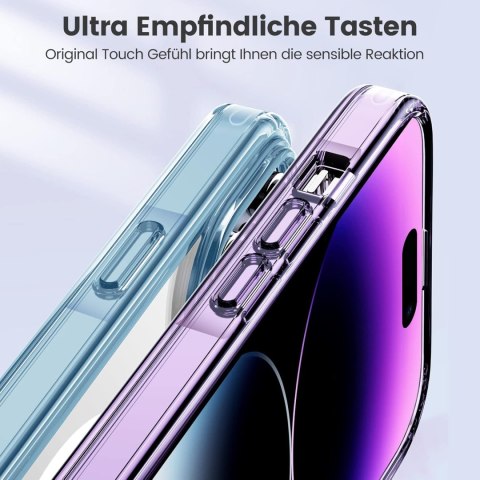 ETUI APPLE IPHONE 14 PRO 6.1" SILIKON NIEBIESKA RAMKA PRZEZROCZYSTE PLECKI