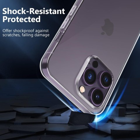 ETUI APPLE IPHONE 14 PRO MAX PRZEZROCZYSTE PLECKI + 3X SZKŁO HARTOWANE